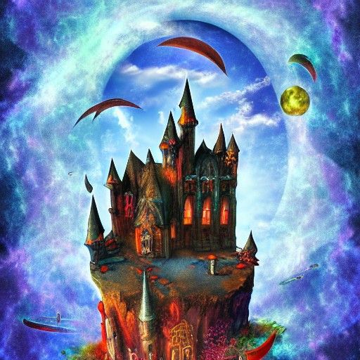 Astral Vampire Castle Floating in the Sky