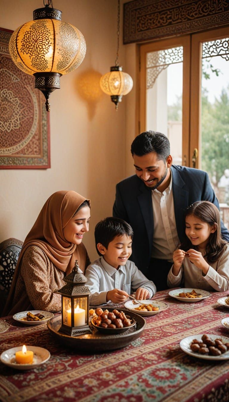 Warm Family Moments Celebrated in Traditional Islamic Splend...