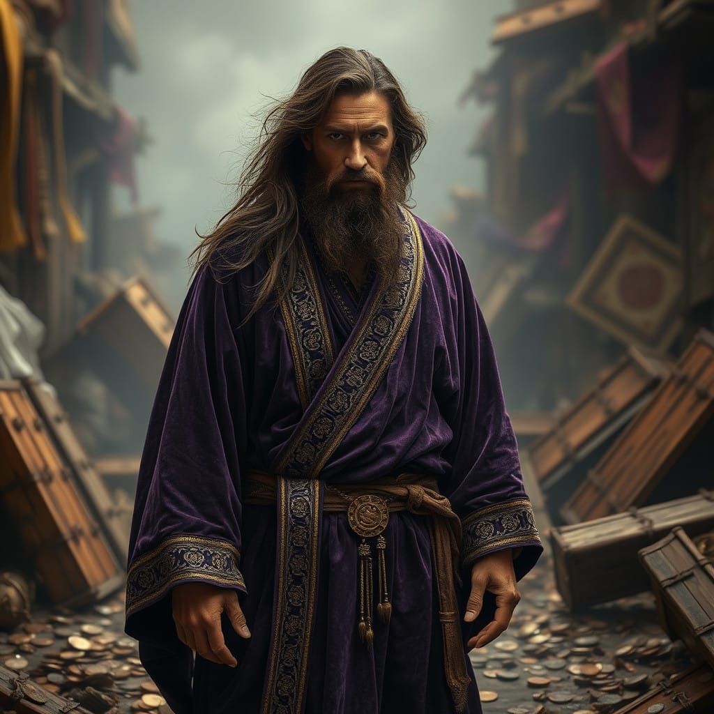 Wisdom in Turmoil: A Mysterious Rabbi Amidst Chaos