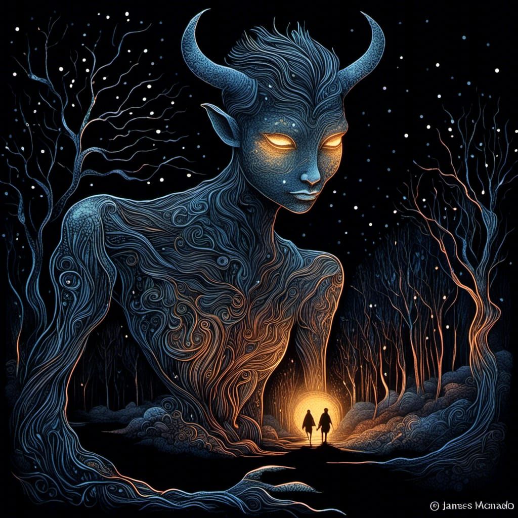 Entangled Demons in Dark, Expressive 3D