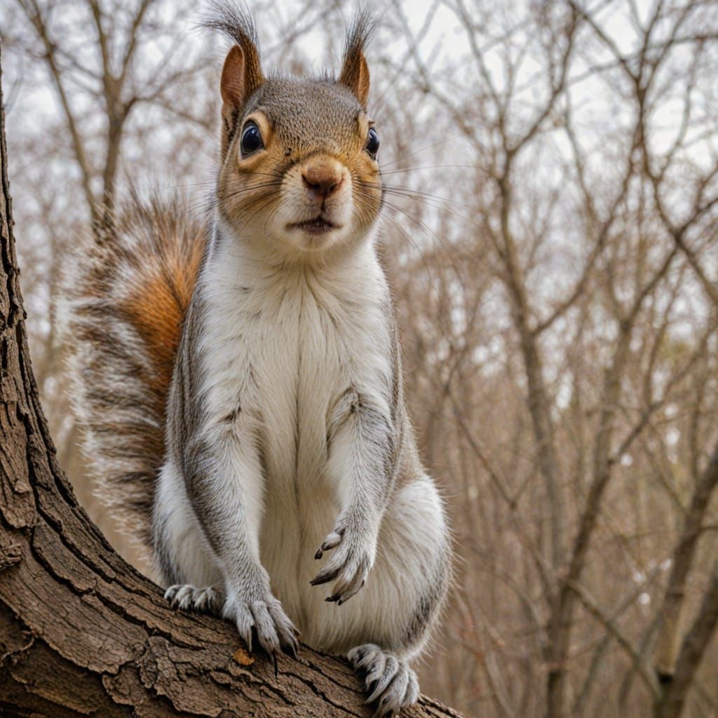 Vibrant Squirrel in Abstract Art Style