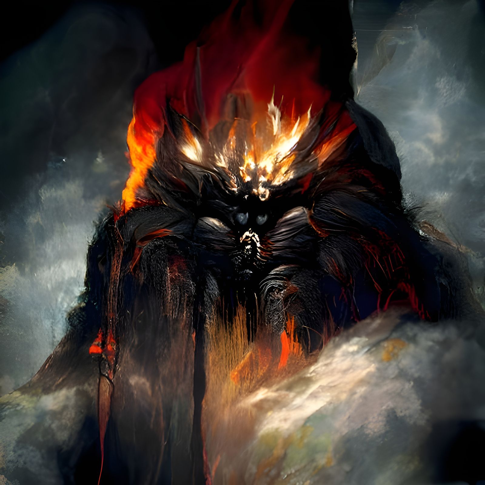 Menacing Balrog of Morgoth in Dark Fantasy Style