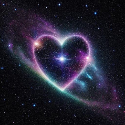Ethereal Heart Shines in Starry Cosmos