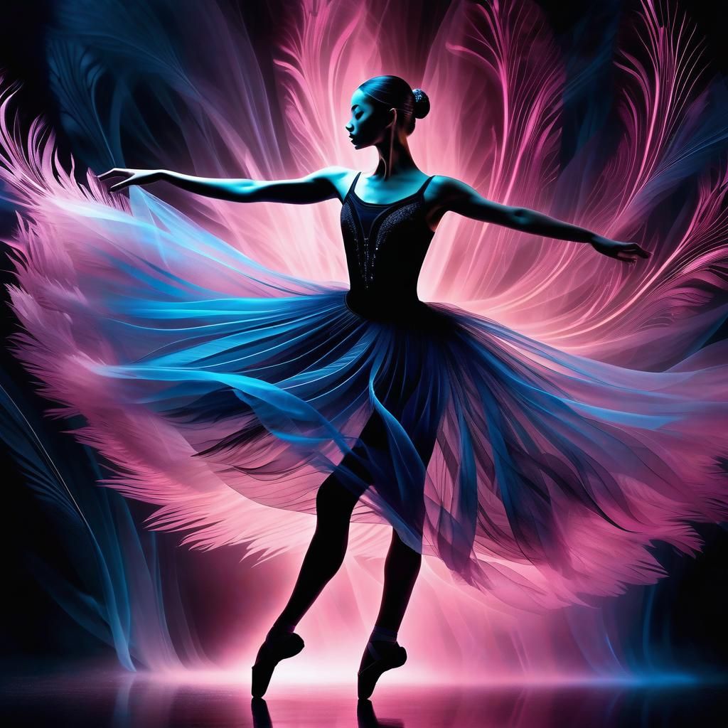 Ethereal Ballerina in Translucent Pink Digital Art