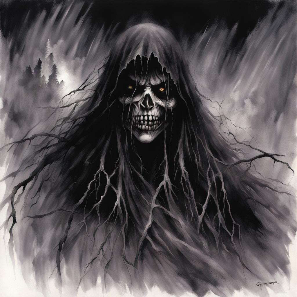 Disturbing Grimdark Character Design in Comic Art Style