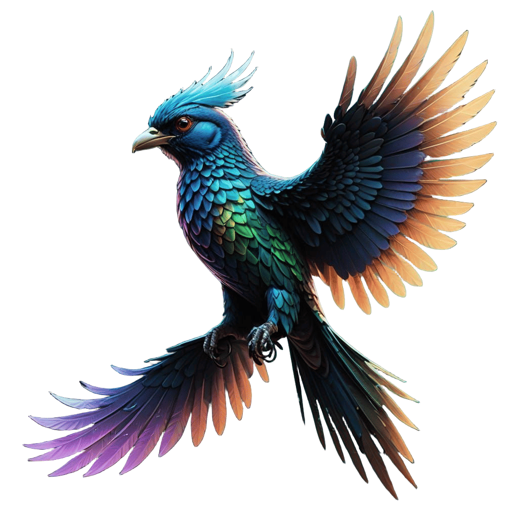 Vibrant Fork-Tailed Bird Design in Detailed Matte Painting