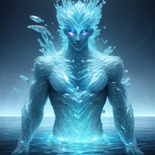 Water Elemental: Clear Male Figure of Water