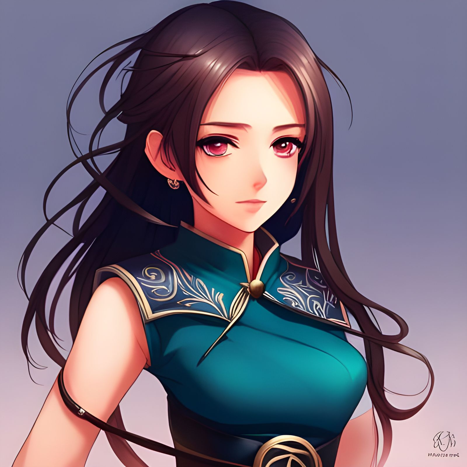 Chibi Anime Girl Portrait in Asian Style