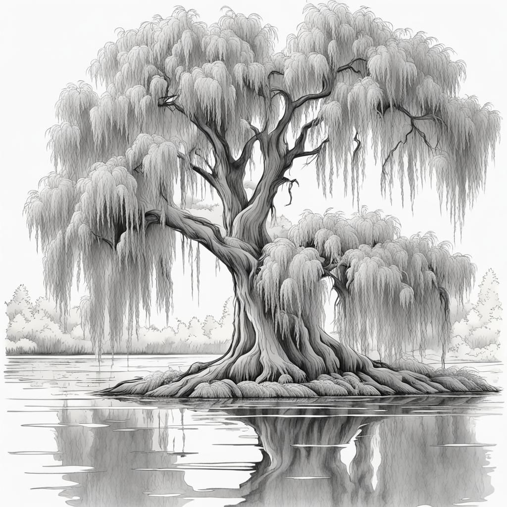 Weeping Willow Tree Coloring Page