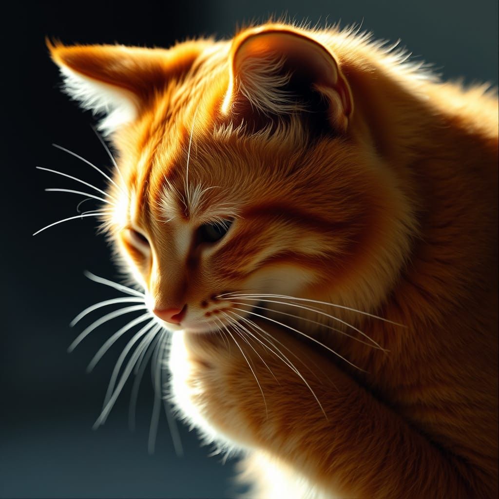 Cinematic Orange Cat in Film-Graded Perfection