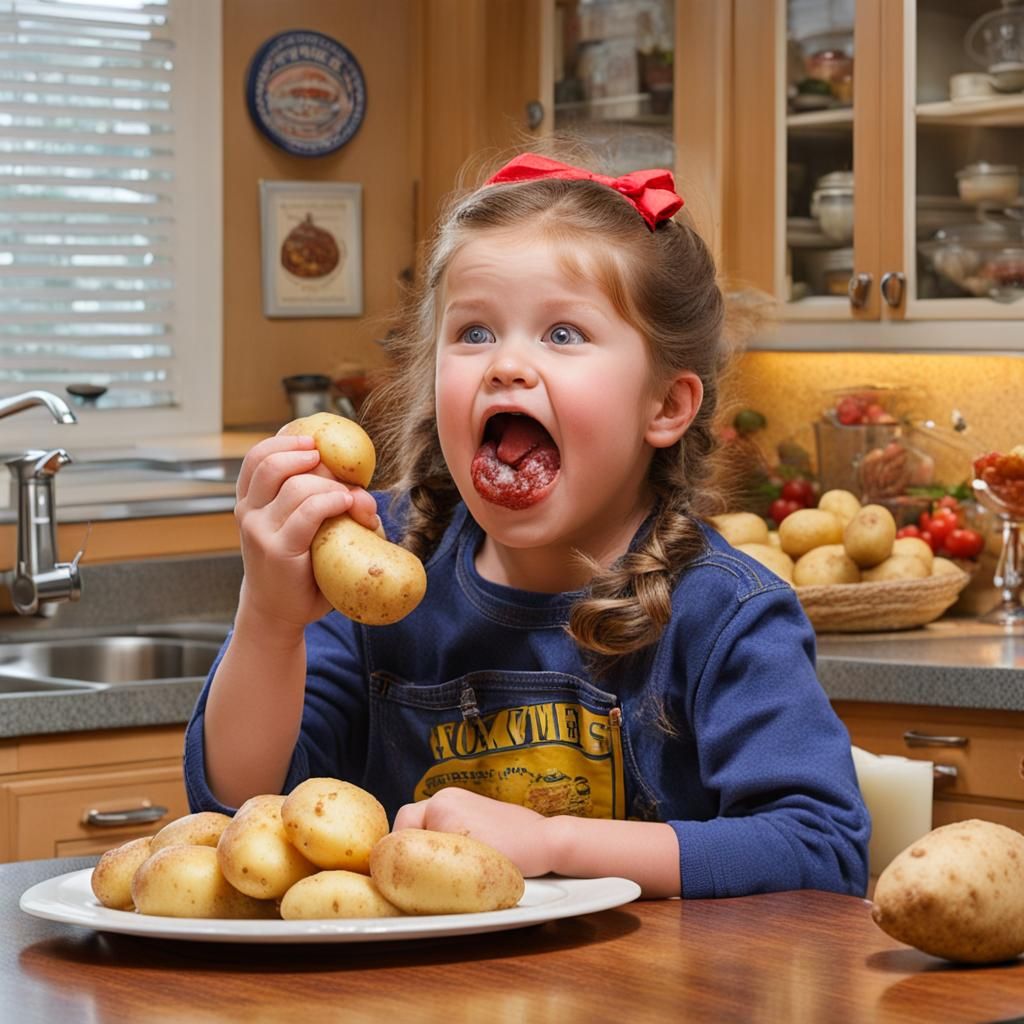 Person Choking on Potato: A Cautionary Image