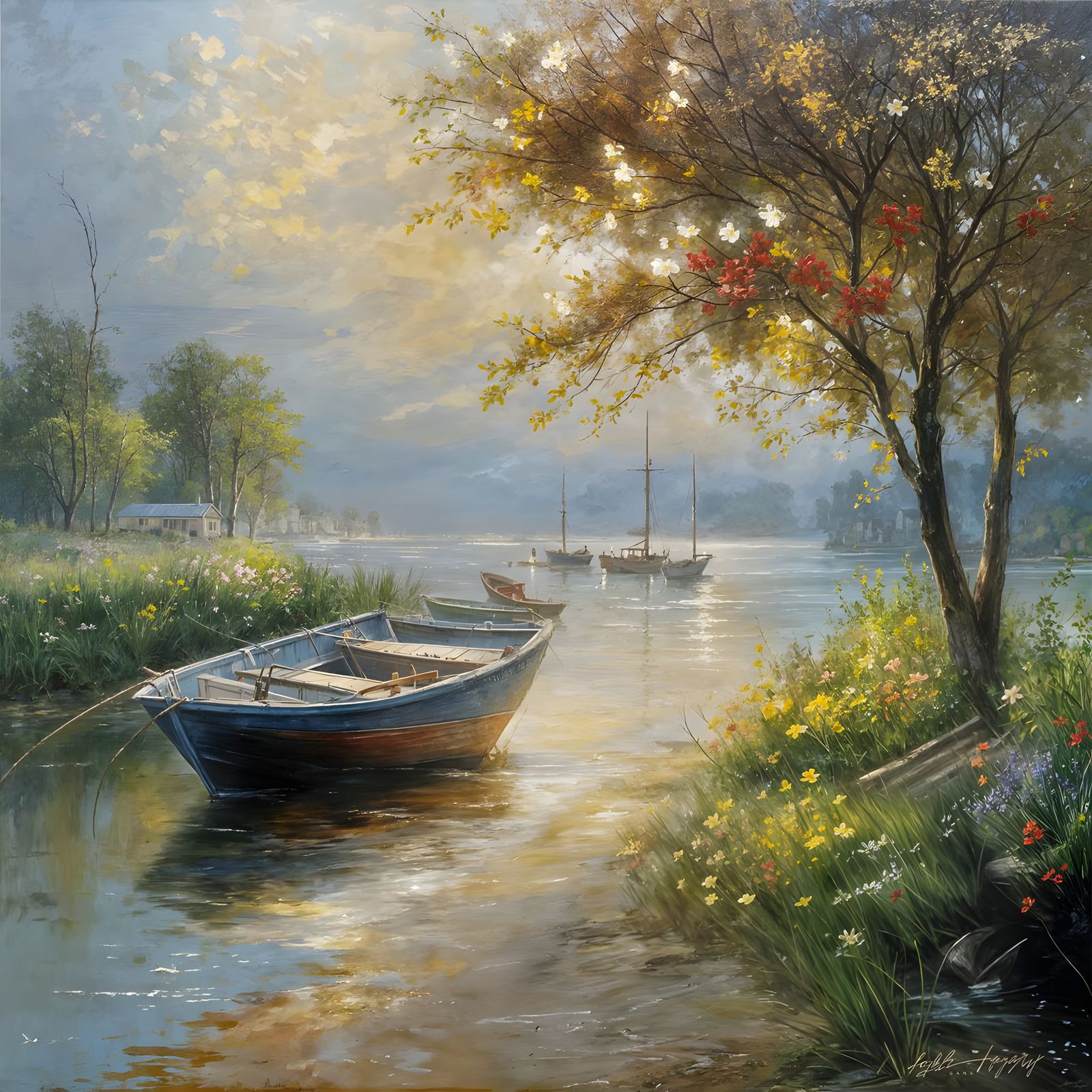 Liverpool Countryside Night Scene in Elegant Realism