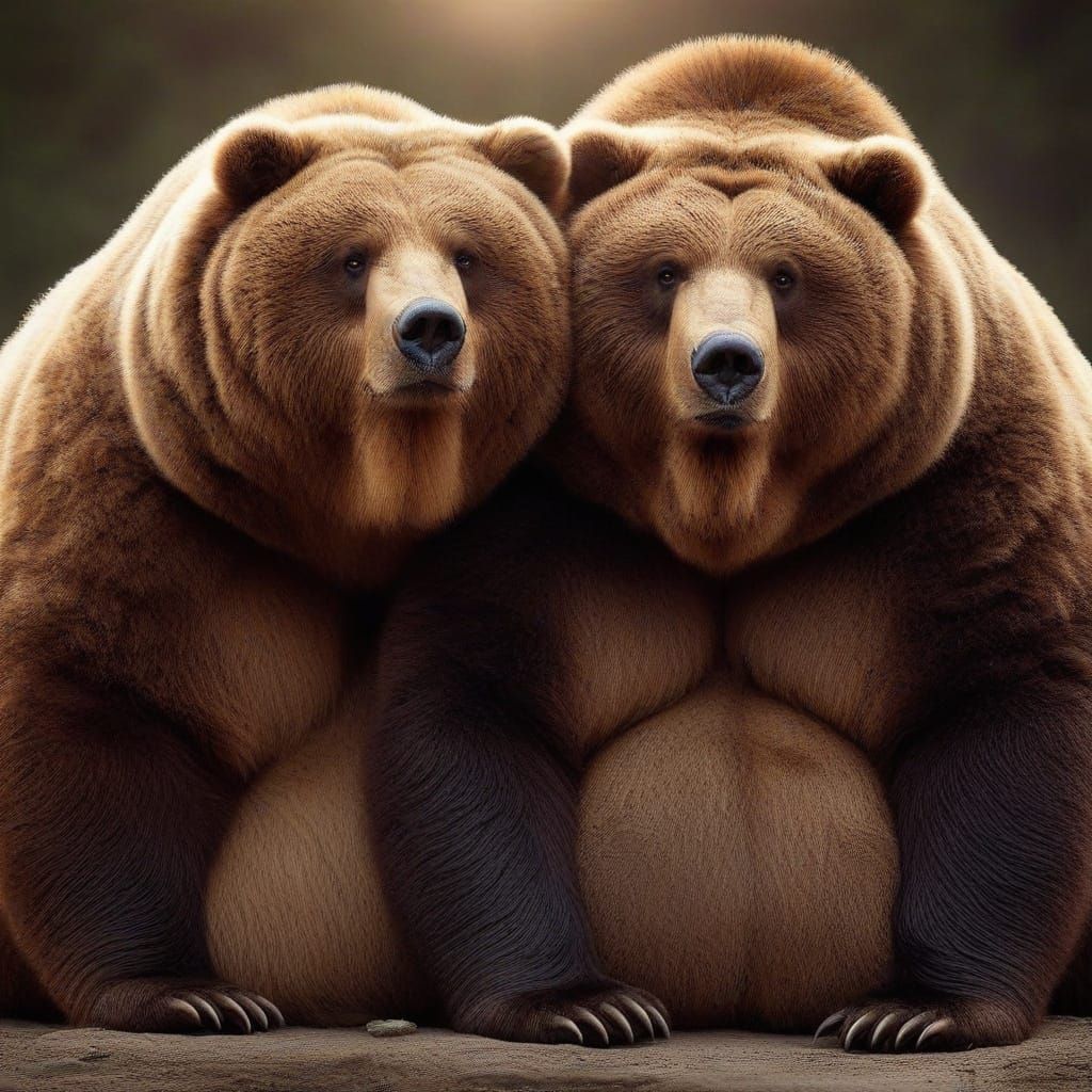Morbidly Obese Kodiak Bears in Fuzzy Intimacy
