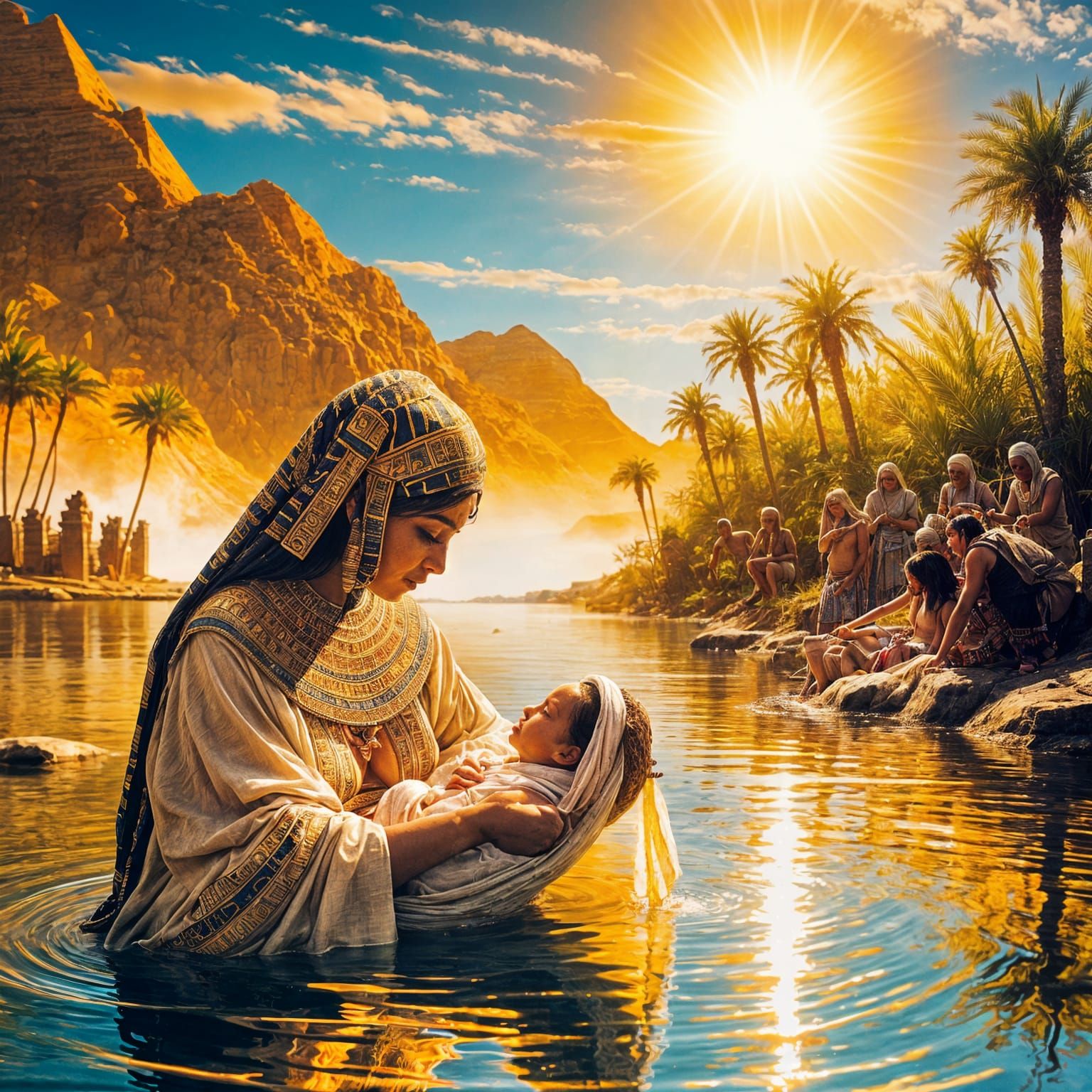 Ancient Egyptian Mother's Tender Moment with Newborn Son by ...