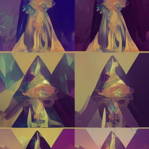 Asian Witch Crystal Ball Art Nouveau Concept