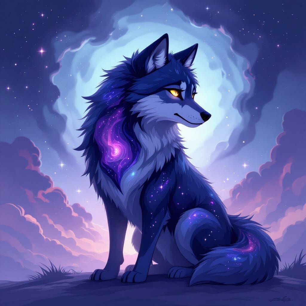 Cosmic Wolf of Stars and Void Gazes into Distance