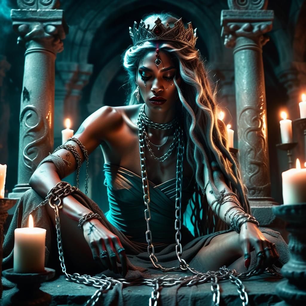 Hot tears streaked down her face, leaving dirty water marks