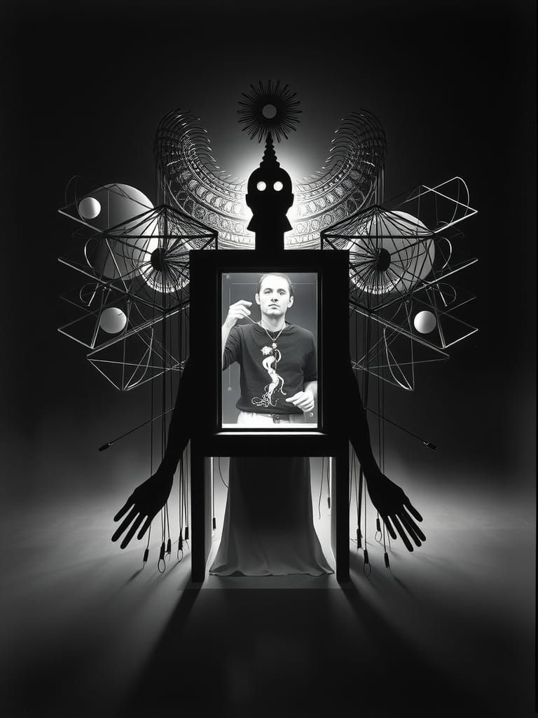 Mysterious Savior Machine in Negative Space