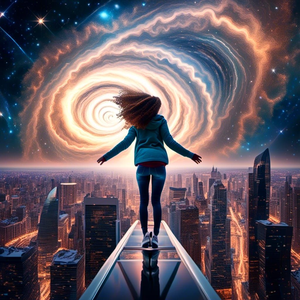 Woman Contemplates Jump From Skyscraper