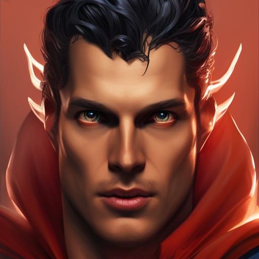 Hyperdetailed Devil Superhero Portrait in Unreal Engine