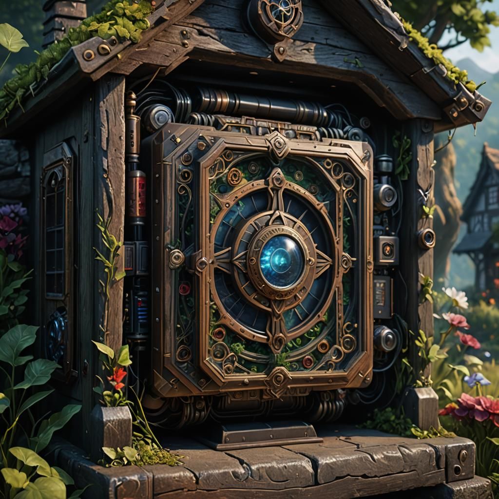 Cottagecore Computer Case: Detailed Matte Painting