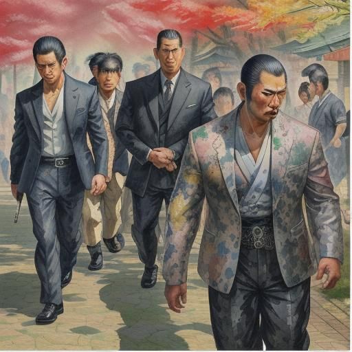 Yakuza protecting the boss
