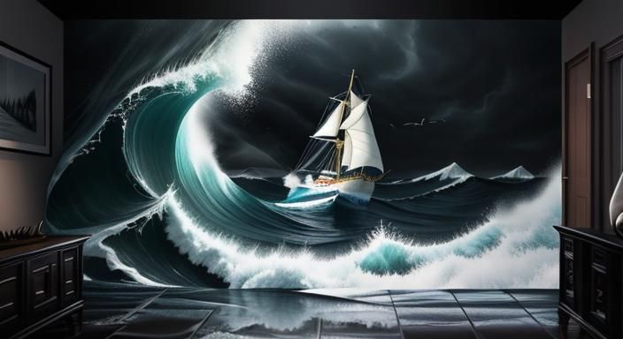 Sailing Boat Crashes Through Living Room Wall