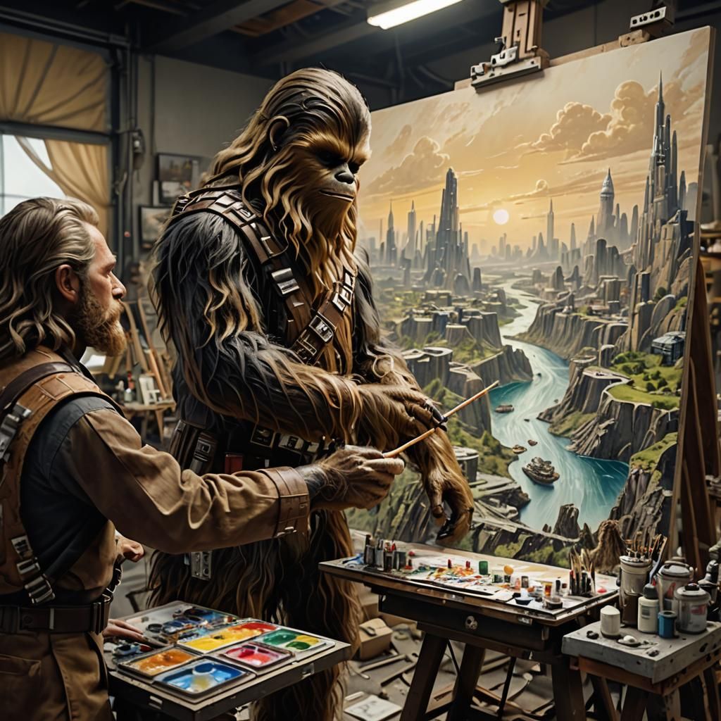 Wookiee Artist's Cityscape Painting Comes to Life