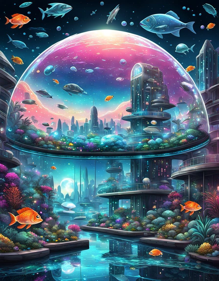 Futuristic Underwater Sea Colony