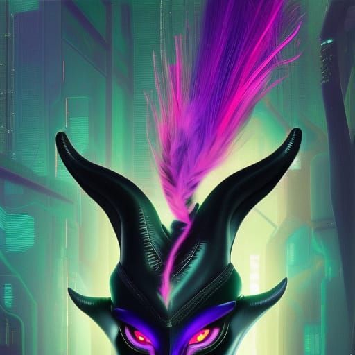 Cyberpunk Maleficent Abstract Art