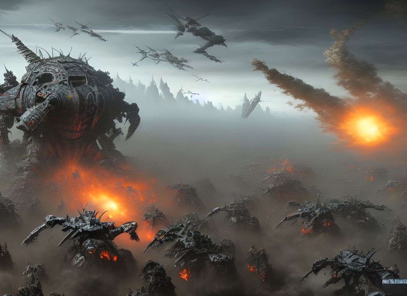 Zerglings vs Robots: Epic Battle in Digital Art