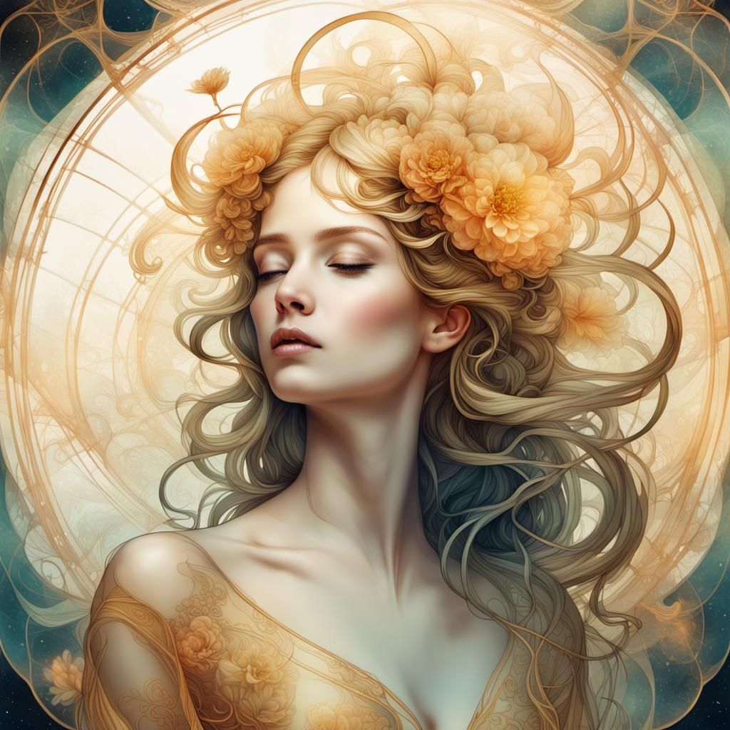 Luminescent Liminal Space in Digital Art Nouveau