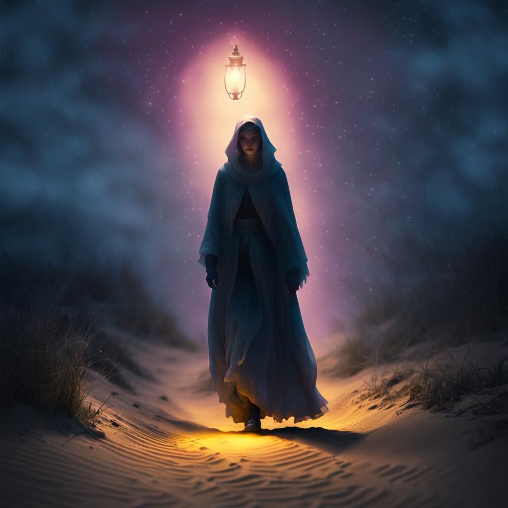 Ethereal Wraith in Surreal Dreamscape as Oil Painting