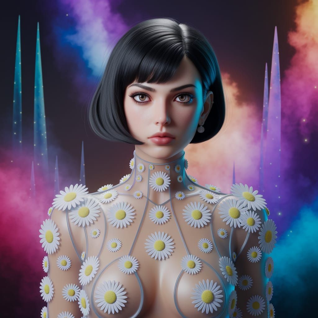 Futuristic Androgynous Beauty in Dreamscape Portrait