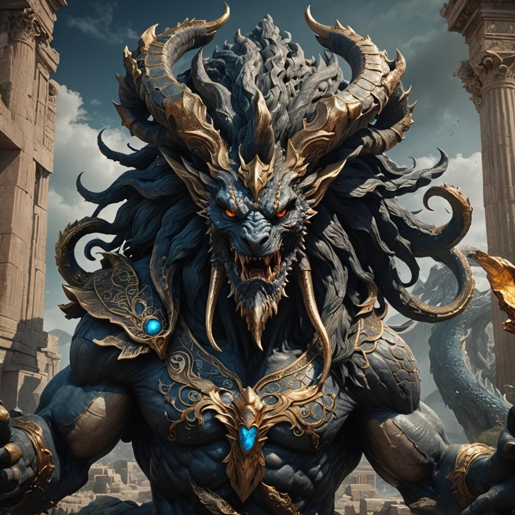 Typhon Portrait in Greek Mythology Concept Art