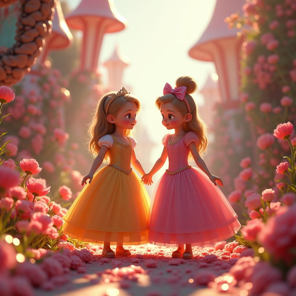 Candy Land Princesses in a Matte Painting Style