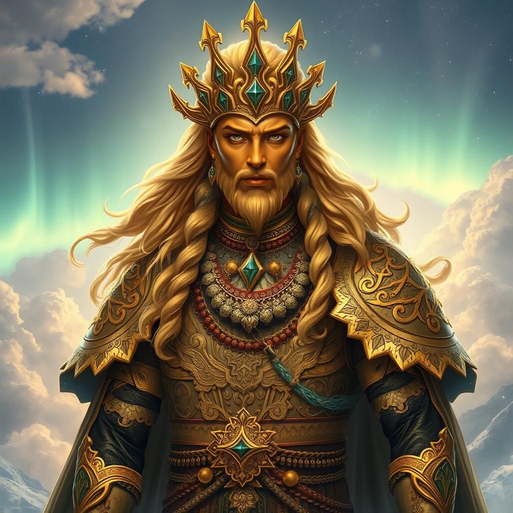 Ikaris in Ornate Metallic Clothing, Digital Art