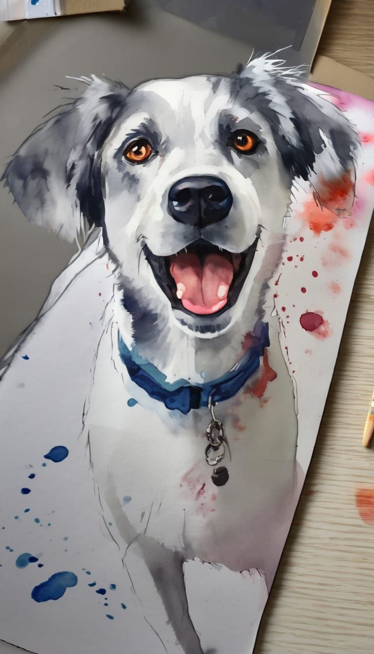 Vibrant Watercolour Portrait in Soft Pastel Hues