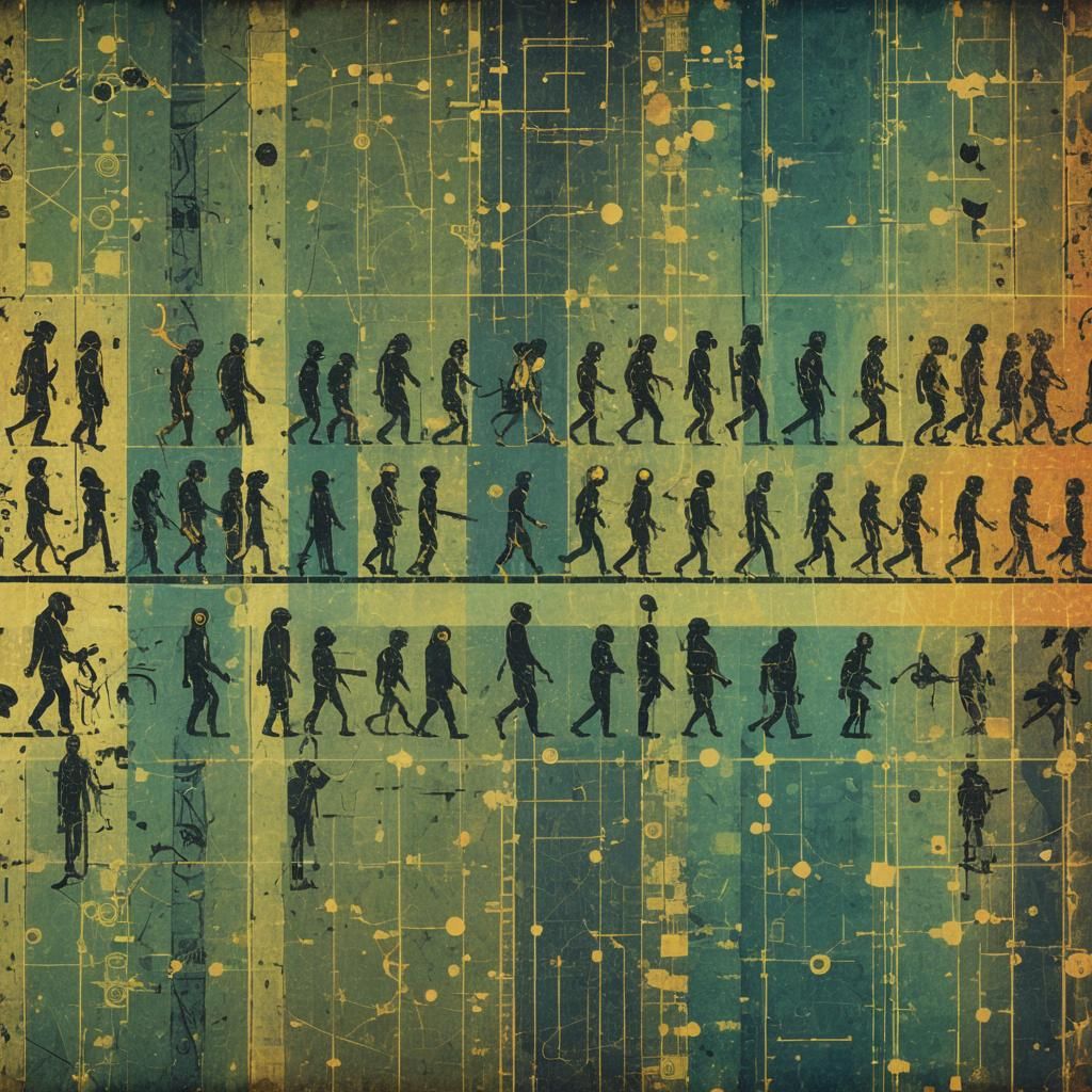 Evolution of Man in Circuit Pathways: Abstract Art