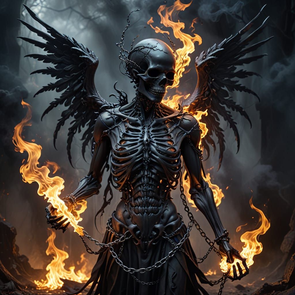 Dark Surrealism Angel of Eldritch Flames