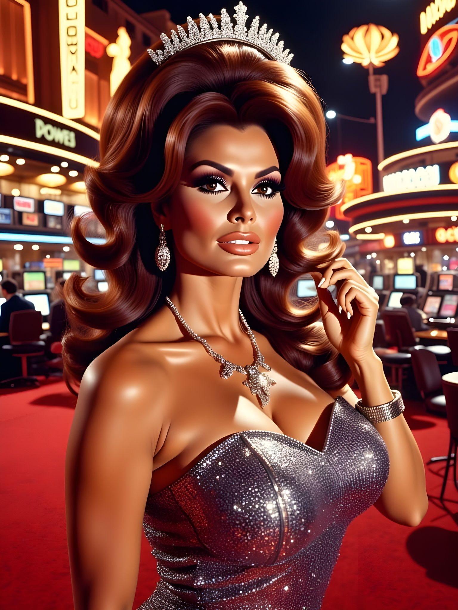 Raquel Welch as Las Vegas Showgirl, Abstract Illustration