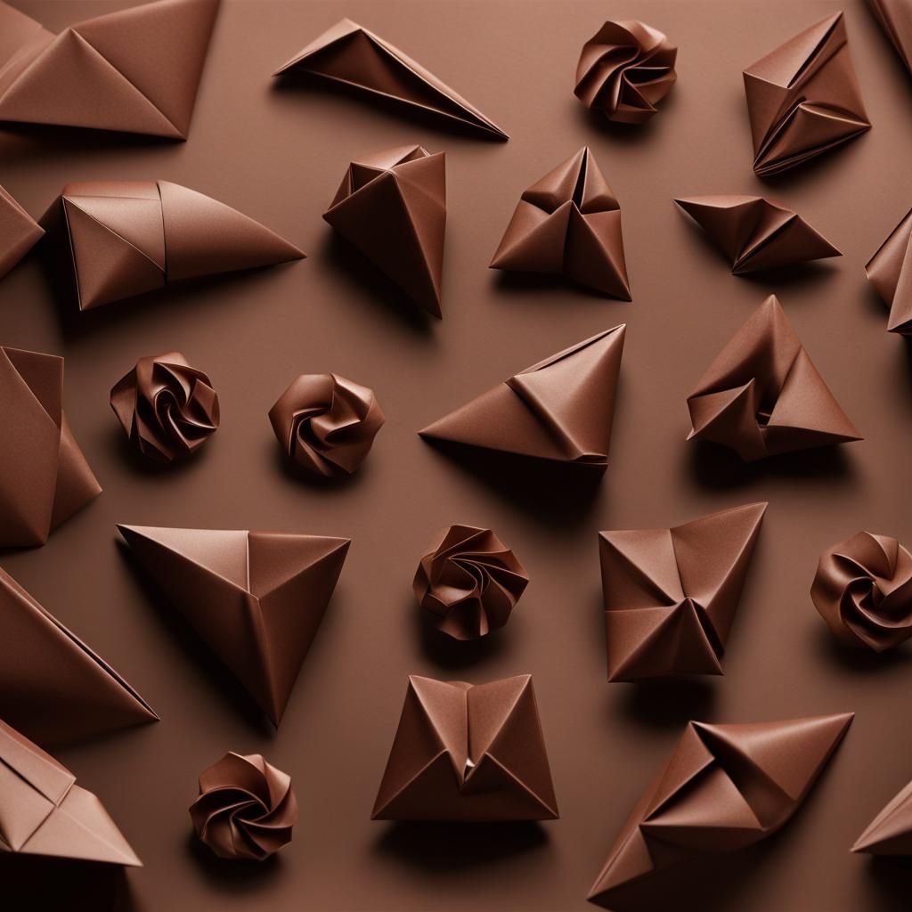 Chocolate Origami Papercraft in 8K Resolution