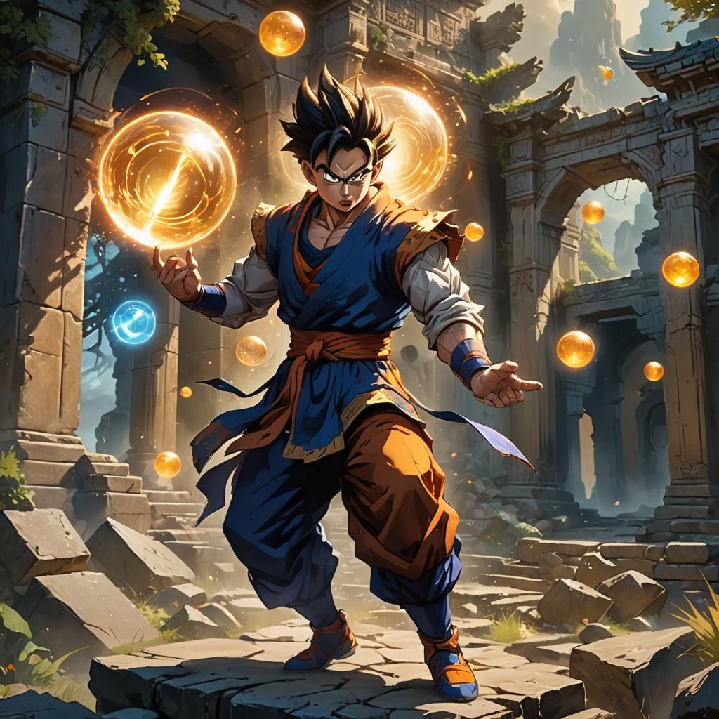 Gohan in Fantasy World with Mystical Aura