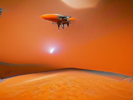 Futuristic Spaceship Landing on Mars in 8k
