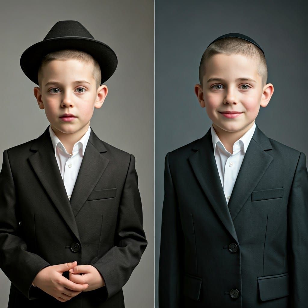 Surreal Transformation: Hasidic Boy's Radical Haircut