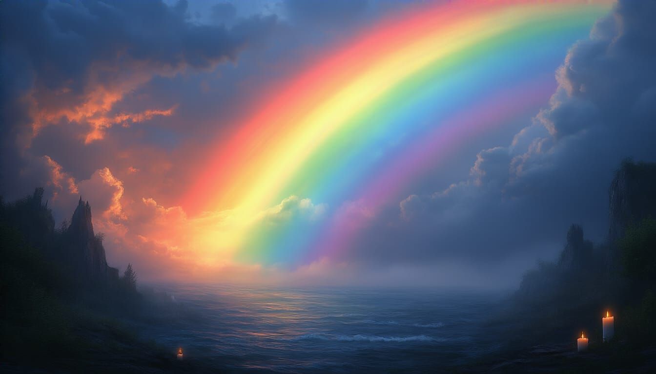 Rainbow Lights Up a Dark Underworld Landscape