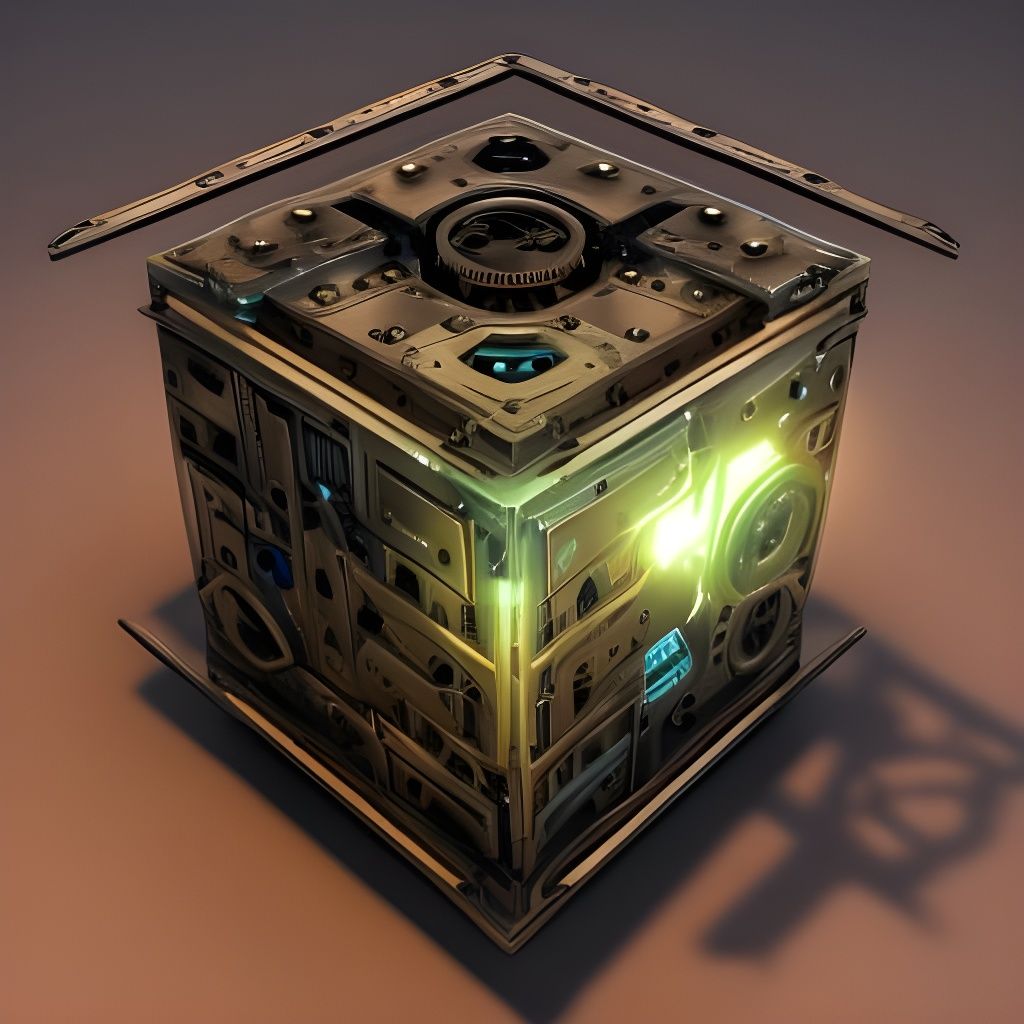Steampunk Borg Cube with Intricate Mech Details