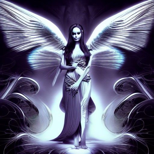 Angelina Jolie as Winged Artemis in Graffiti Art