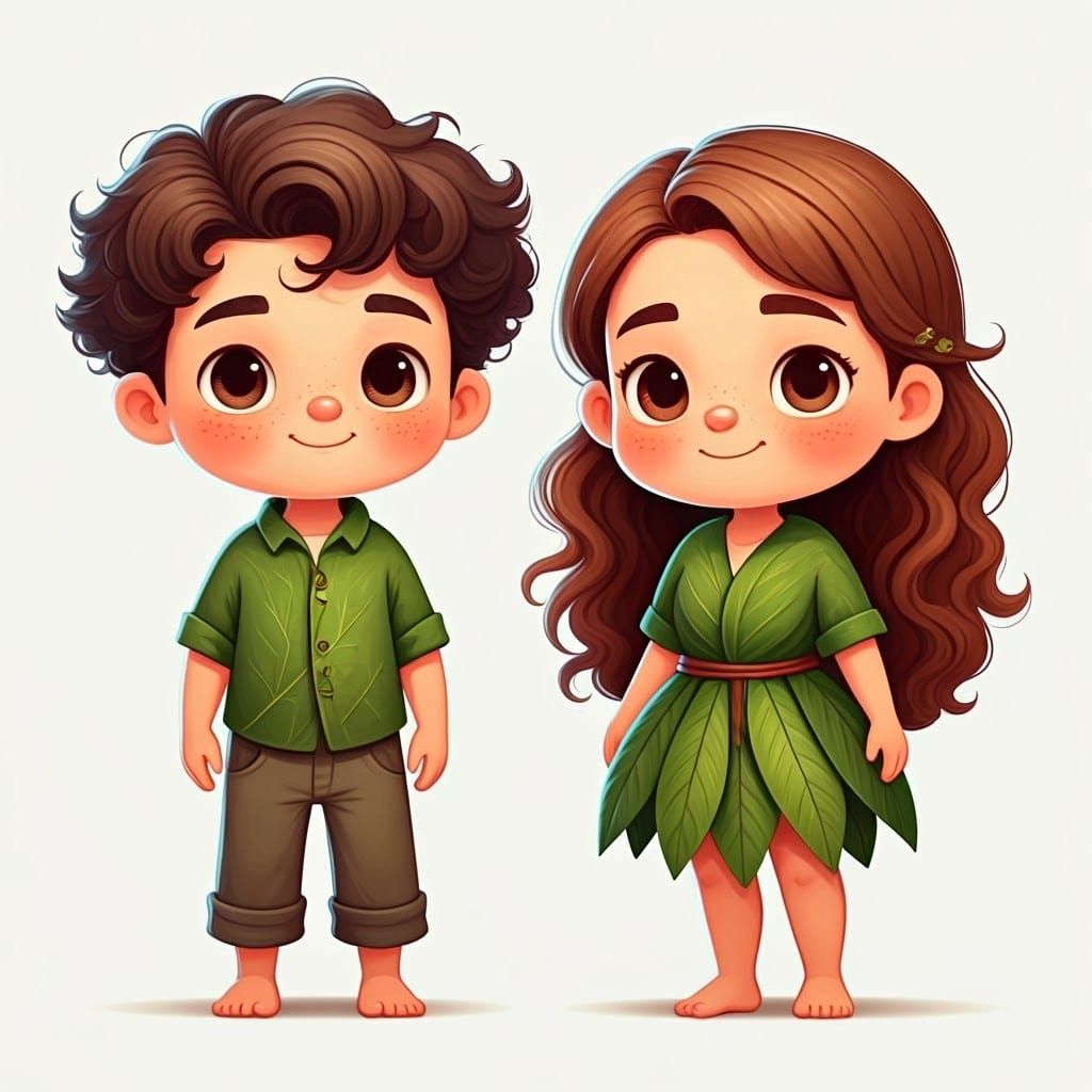 Wholesome Couple in Pixar-Style Cartoon