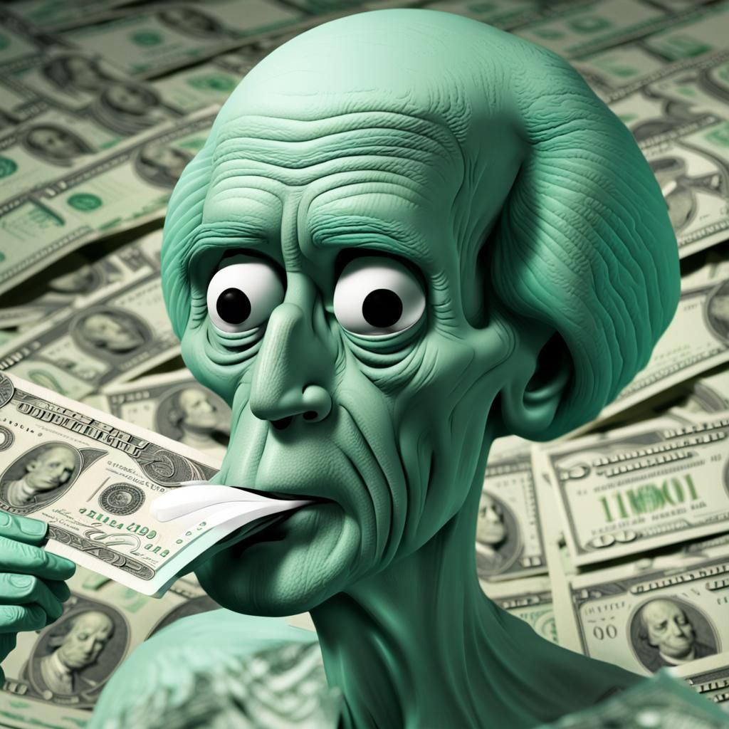 Cracked out Squidward